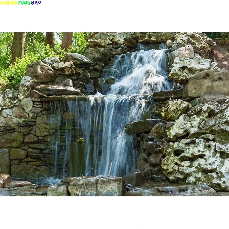 خلفية التصوير الفوتوغرافي للمناظر الطبيعية ، المناظر الطبيعية في النهر ، قطرات travelpoto ، الدعائم في الاستوديو ، صخور الغابات ،