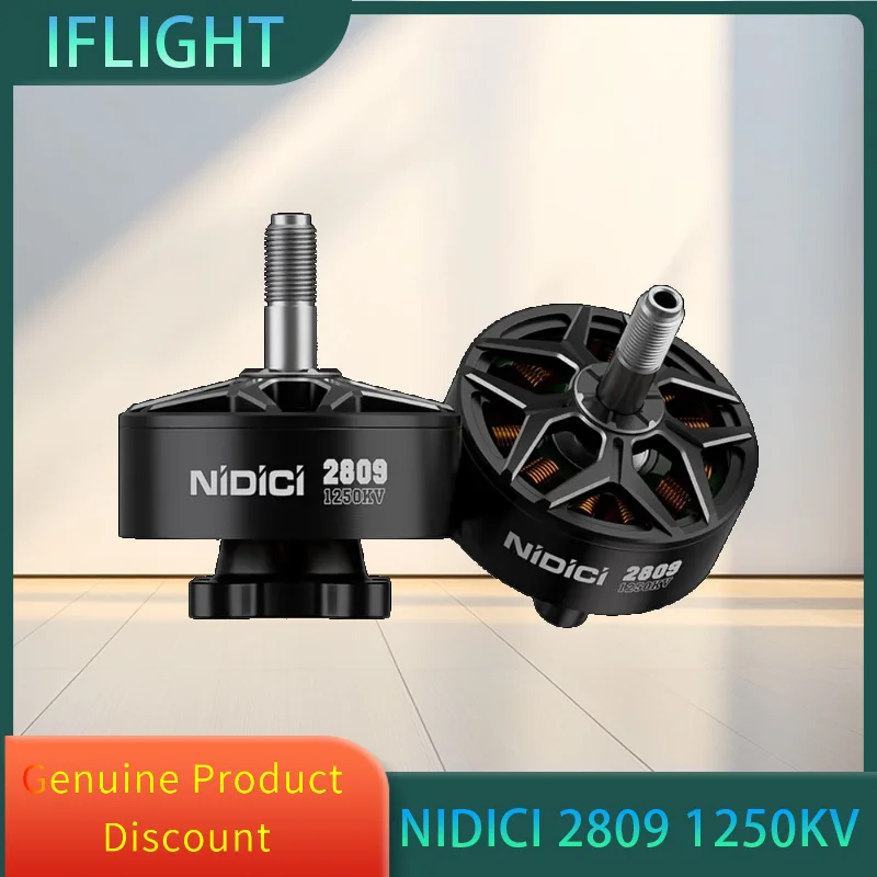 

IFlight NIDICI 2809 1250KV Brushless Motor 5mm Shaft Compatible 7-8inch Propeller for RC FPV Drone