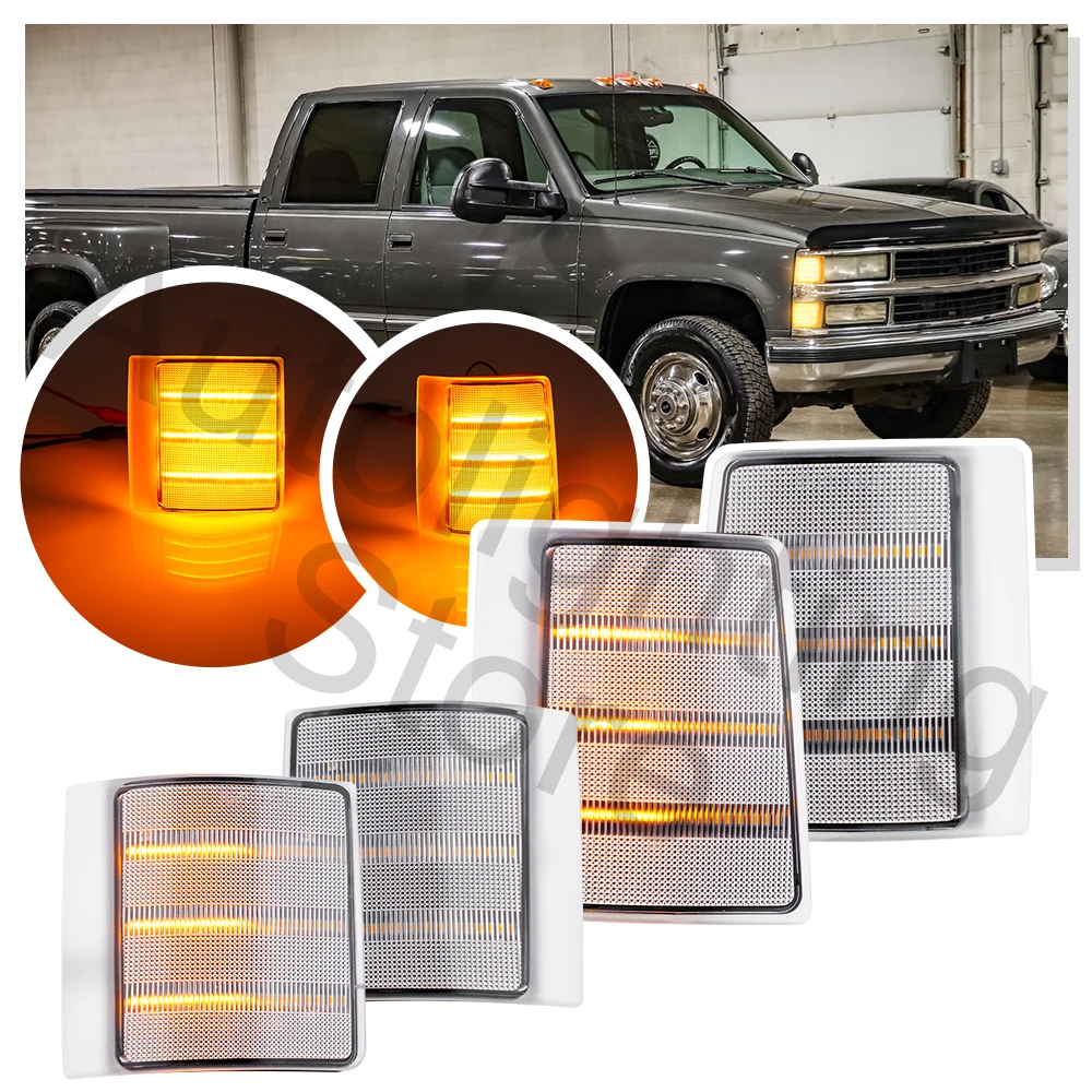 Zestaw świateł obrysowych LED z sekwencyjnymi kierunkowskazami, przednie światła narożne LED do GMC Suburban C1500 C2500 C3500 K1500 K2500 K3500