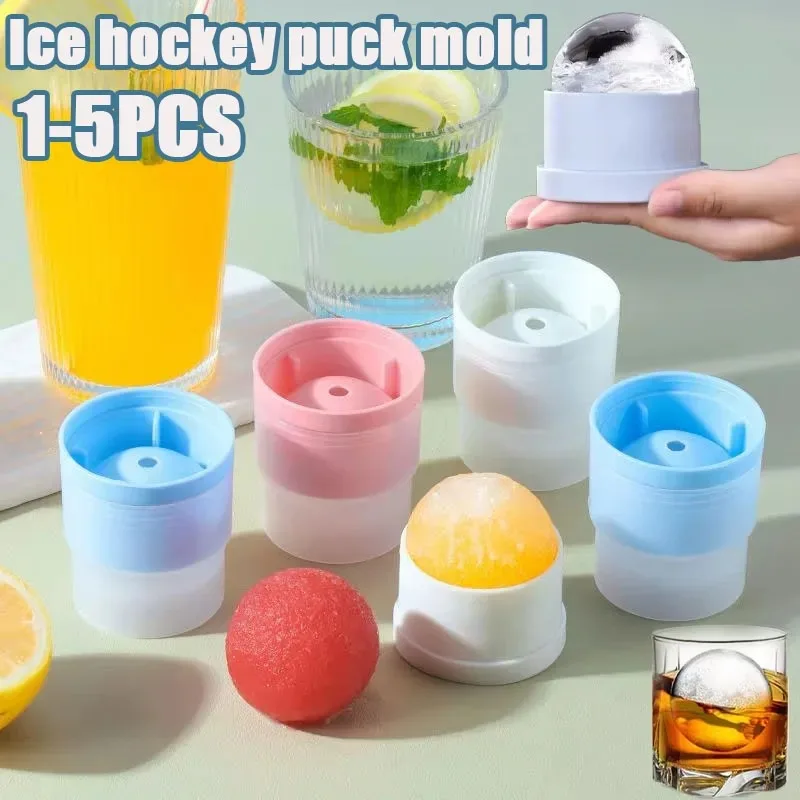 

1-10PCS Large Round Ice Ball Mold Silicone Whiskey Ice Maker Durable for Cocktails Home Bar Accessory