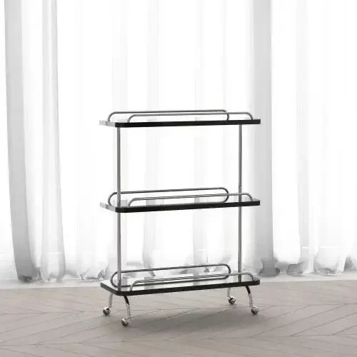 Artistic Medieval Trolley Narrow Storage Rack Multi-Layer Luxury Storage Mobile Living Room Metal Side Table Kitchen Storage