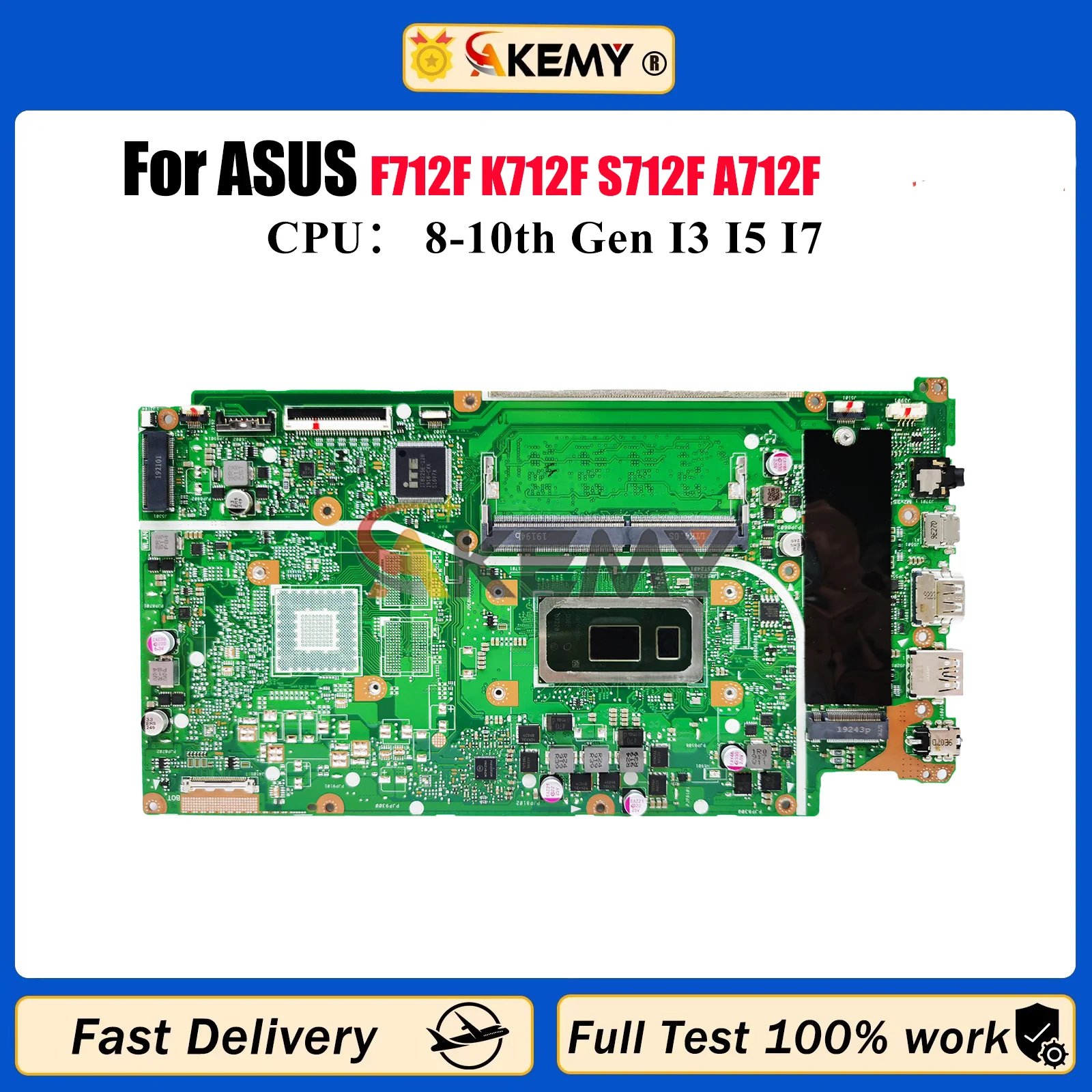 

X712FA Материнская плата для ноутбука ASUS X712F F712F K712F S712F A712F X712FF X712FB X712FJ X712FJG X712FL Материнская плата с процессором I3 I5 I7