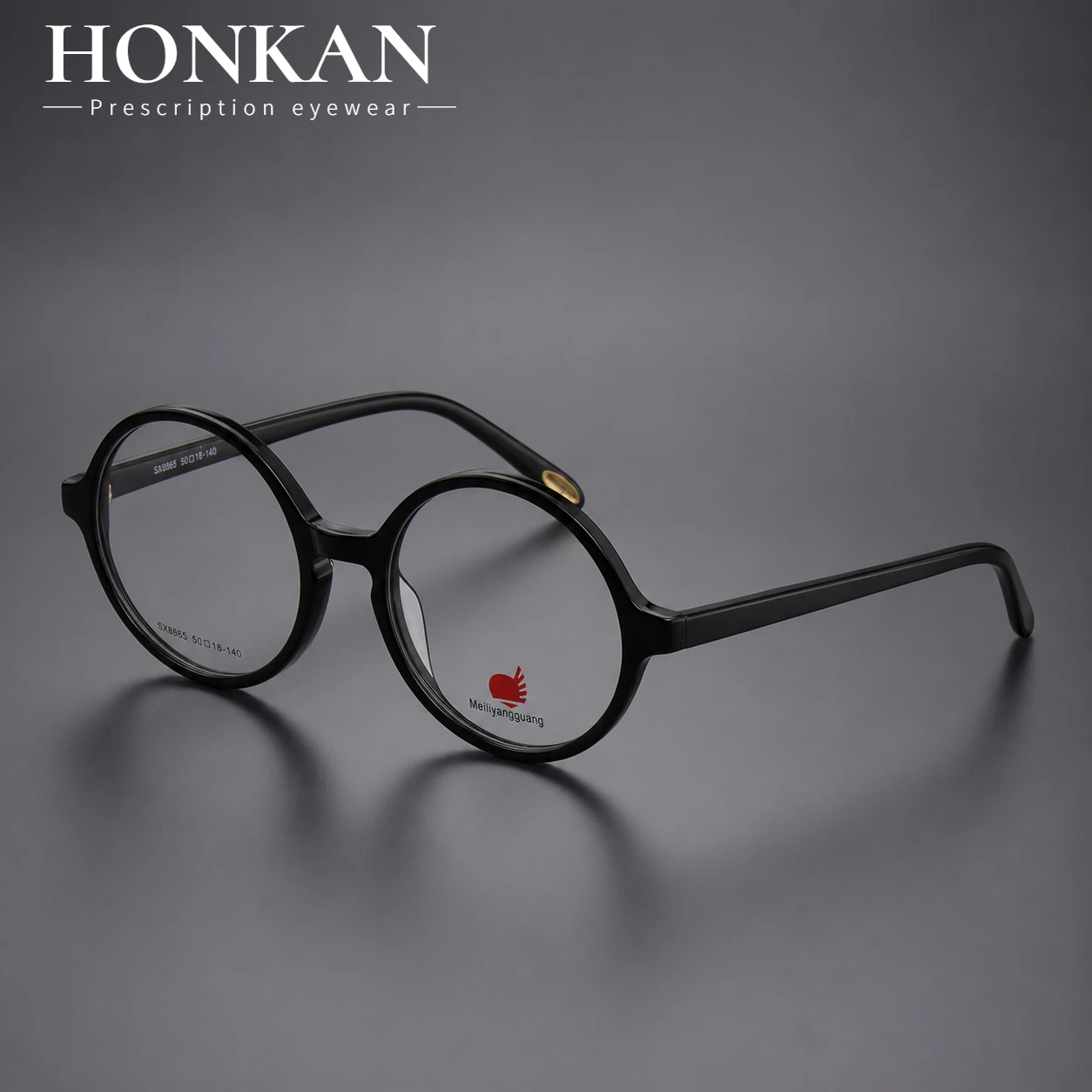 

HONKAN Handmade Acetate Crystal Eyeglasses Frame Vintage 46 56 Round Tortoise Men Retro Glasses Women Prescription Eyewear
