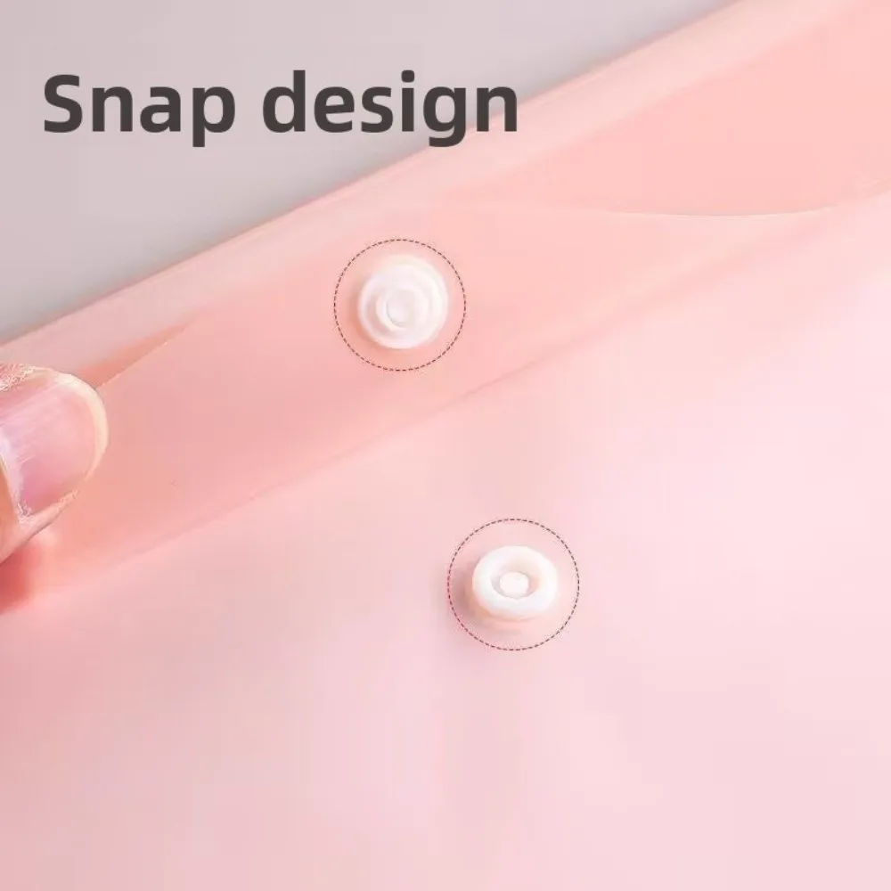 

10pcs New A4 Transparent Plastic File Bag Snap Button Multi-Purpose Data Storage Bag Waterproof Document Storage Bag