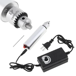 Furadeira elétrica manual dc 3v-24v, ferramenta rotativa de motor 385 com mandril jto e adaptador de alimentação ajustável para placa de circuito