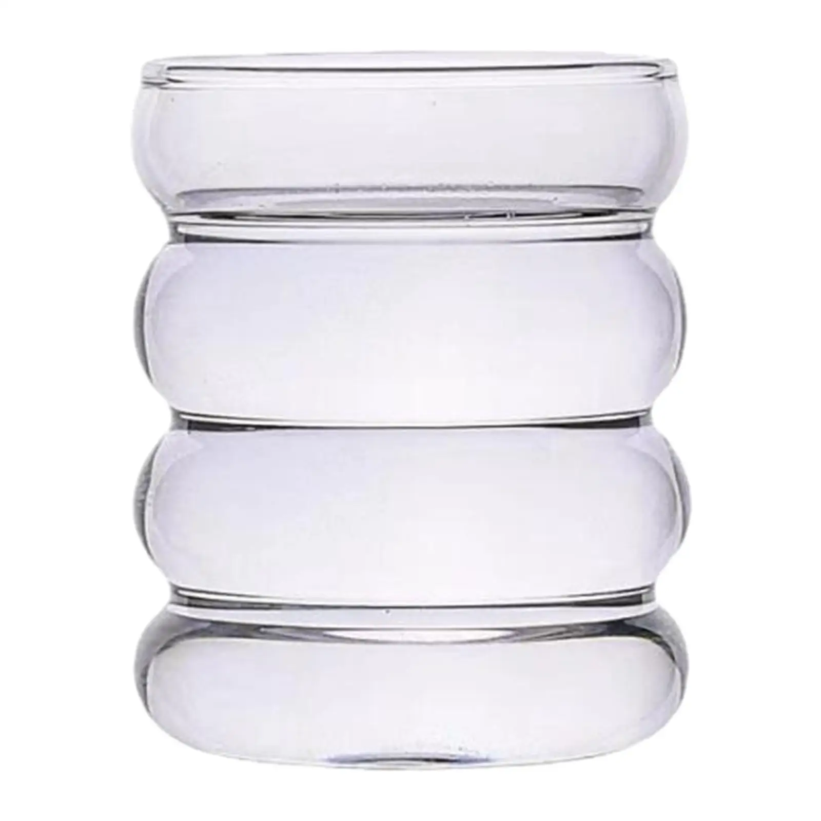 Creative Ribbed Glass Cup Clear Aesthetic Cup 350ml Cocktail Glasses Beer Glasses for Beverage Milk Water Mixed Drinks Juice