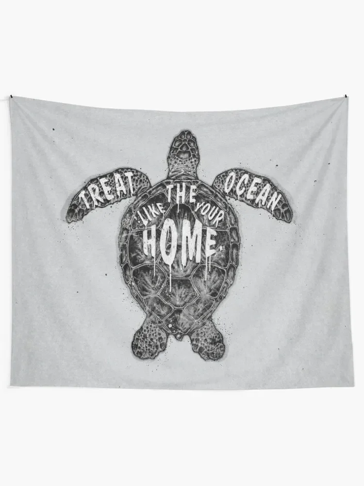 OCEAN OMEGA (MONOCHROME) Tapestry Home Decor Accessories Room Design Carpet On The Wall Tapestry