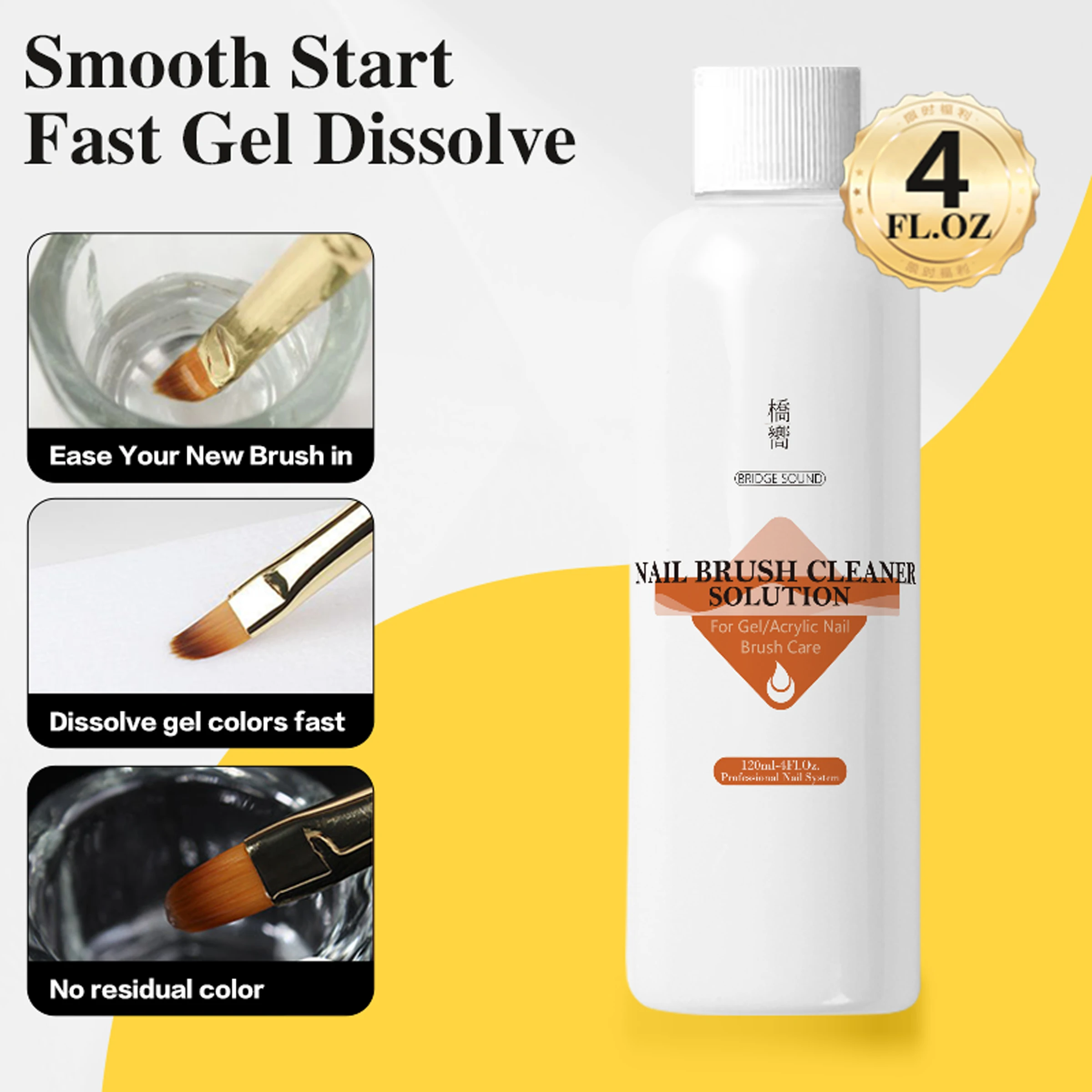 120ml nail art brush cleaner kit(Crystal cup+100 cotton sheets) Portable,ez Cleans fast with no residue. For nail art brush care