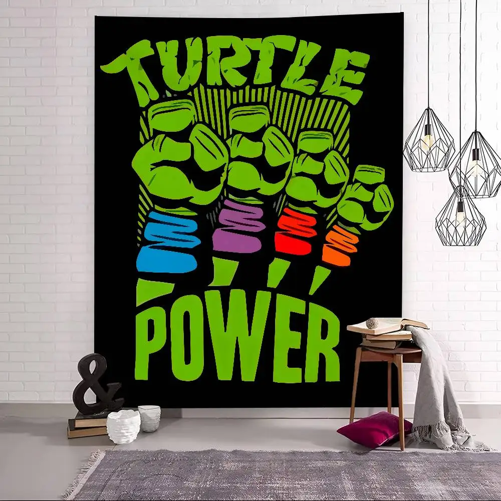 T-Teenage M-Mutant Ninja Turtles Wandteppich für Wohnzimmer, Zuhause, Wohnheim, Dekor, japanischer Wandteppich