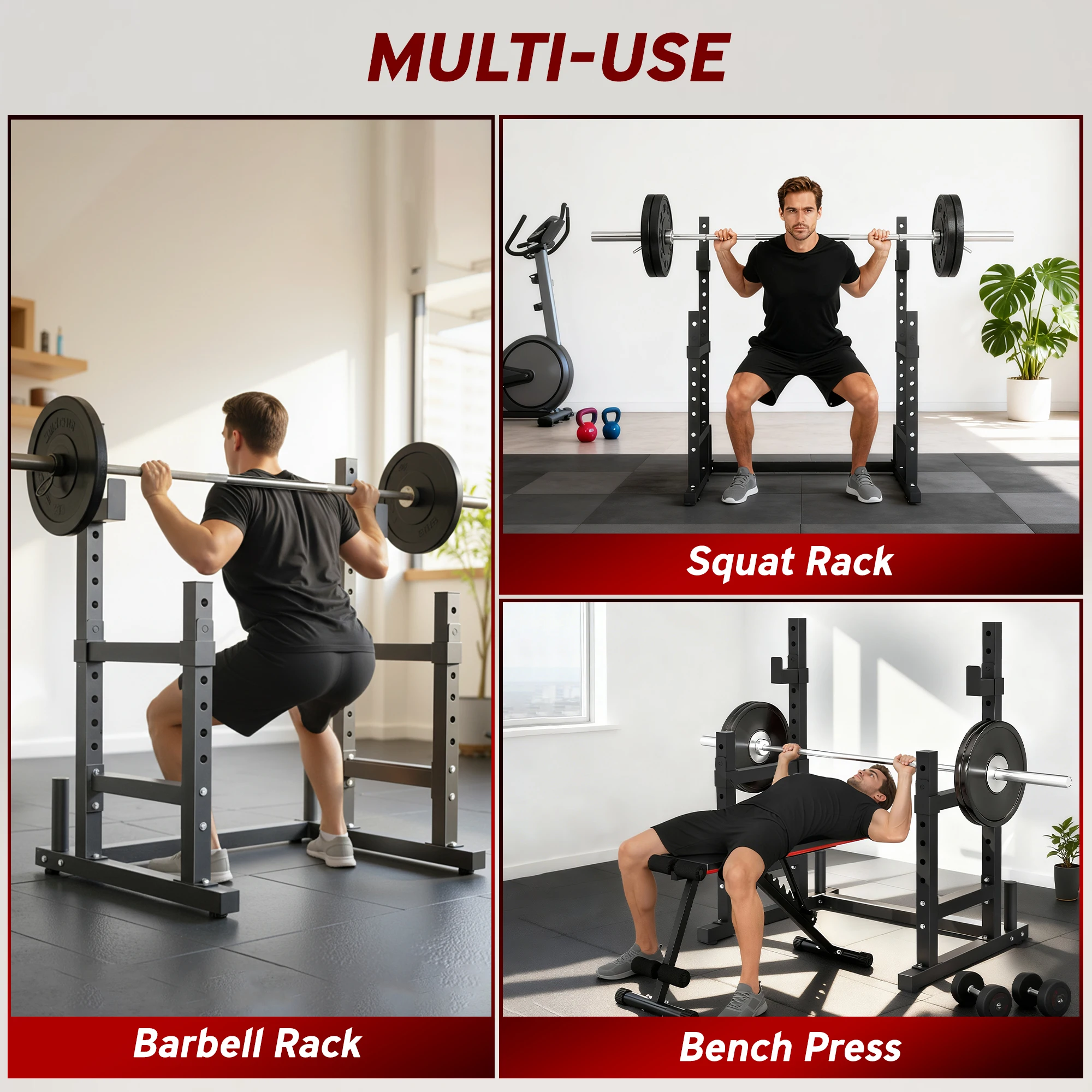 Rack de Squat Réglable 660lbs, - Home Gym Weight Bench avis et prix