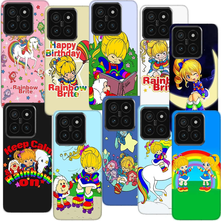 R-Rainbow Cute Brite Clear Phone Case For Xiaom Mi 12 12T 11T 10T 9T 13 11 10 9 8 Lite CC9 CC9E Pro 6X 5X A1 A2 A3 Cover Coque