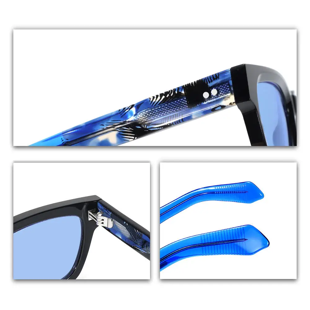 Grube okulary przeciwsłoneczne z octanu dla mężczyzn, duże okulary polaryzacyjne dla kobiet, modne szerokie oprawki retro z podwójnym mostkiem, ochrona UV400