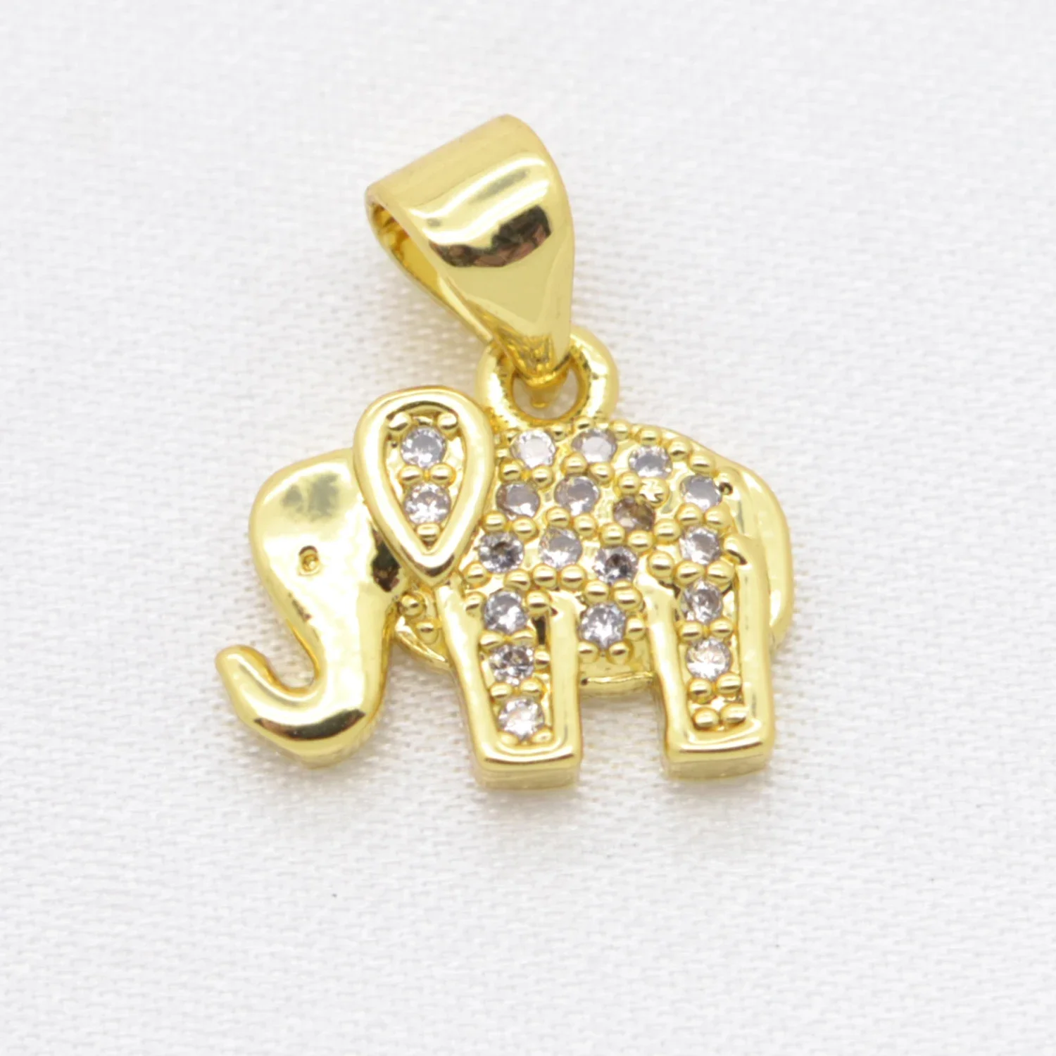 17 Pcs Brass Zircon Pendant Diy Bracelet Necklace Earring Jewelry Making Parts Elephant Heart Star Horseshoe Hollow Accessories