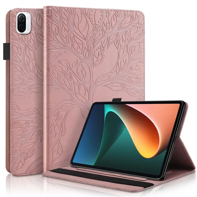 Flip Wallet Stand Case para Xiaomi, Tablet Case, Emboss Árvore, Mi Pad 5, Mi Pad 5, 6 Pro, Redmi Pad, SE, 11\