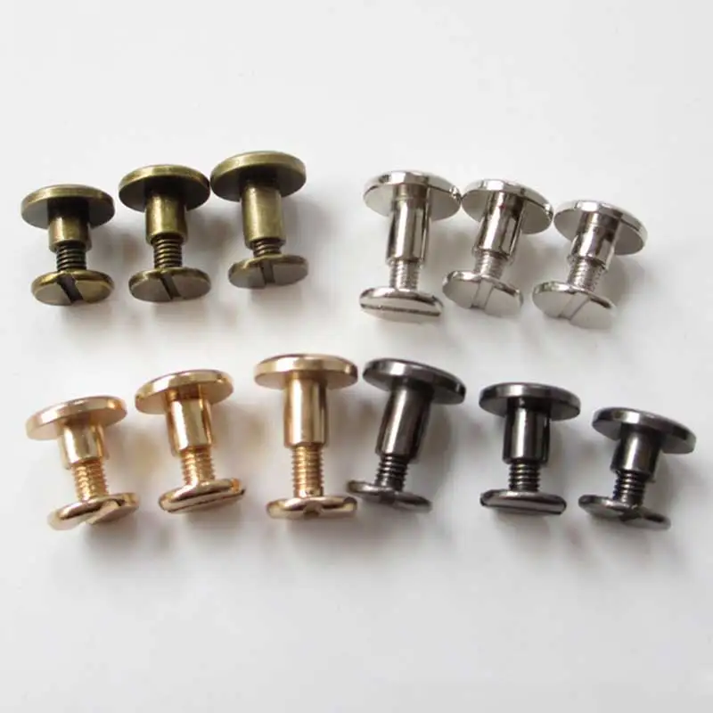 5 PCS Metal Binding Chicago Screws Nails Studs Rivets For Calendar Menu Photo Album Desk Leather Craft Belt Wallet Fasteners