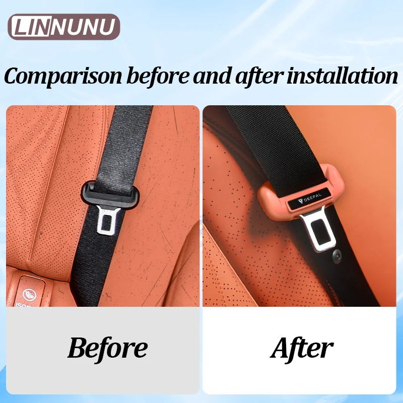 Linnunu Fit for Deepal S07 L07 Sl03 Cars Accessories Car Seat Belt Buckle Silicone Protective Cover Anti-Collision and Anti-Scratch Protective Cover