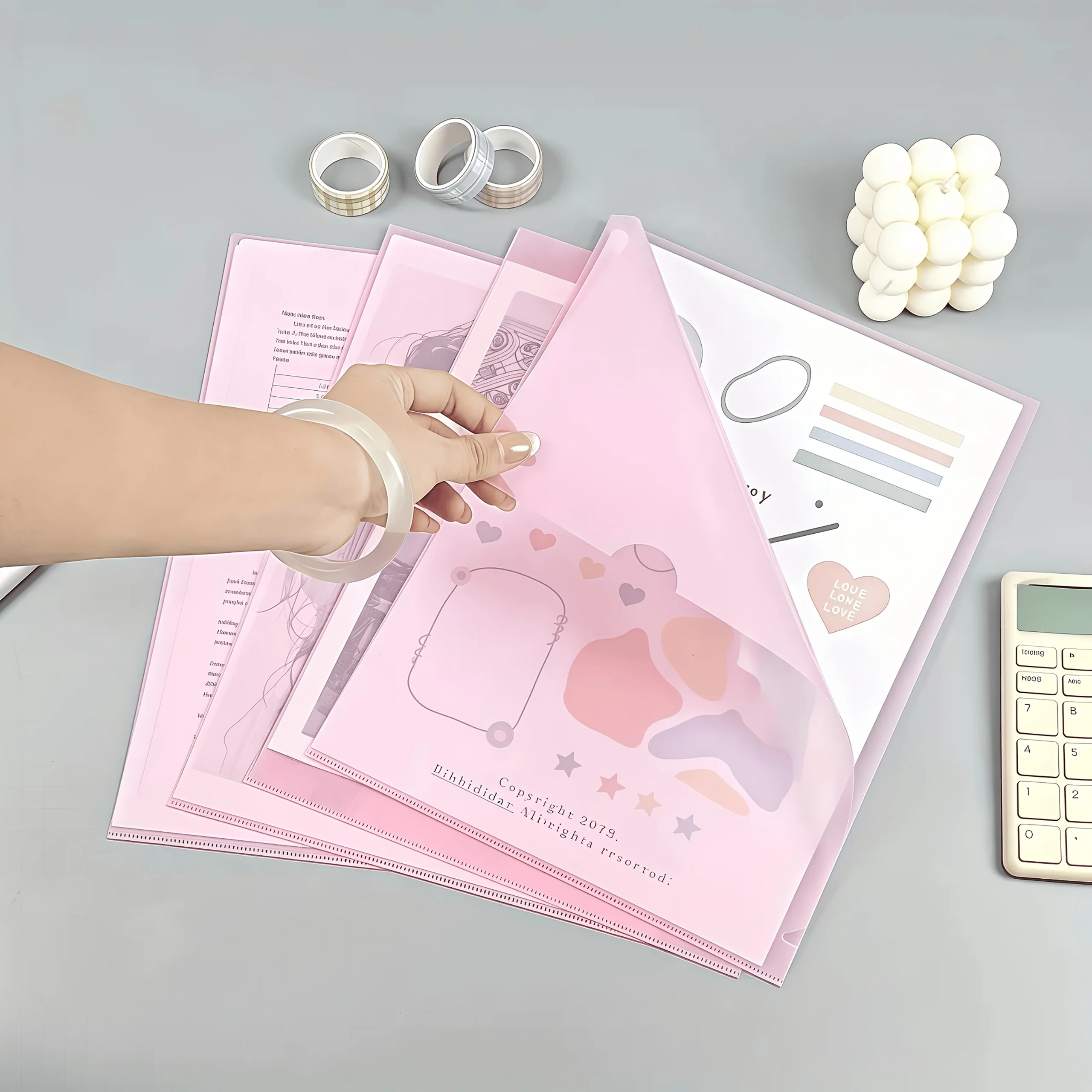 4pcs A4 Transparent L-Shaped File Folders, Single-Page Holders for Resumes, Documents & Organization, School Supplies , School