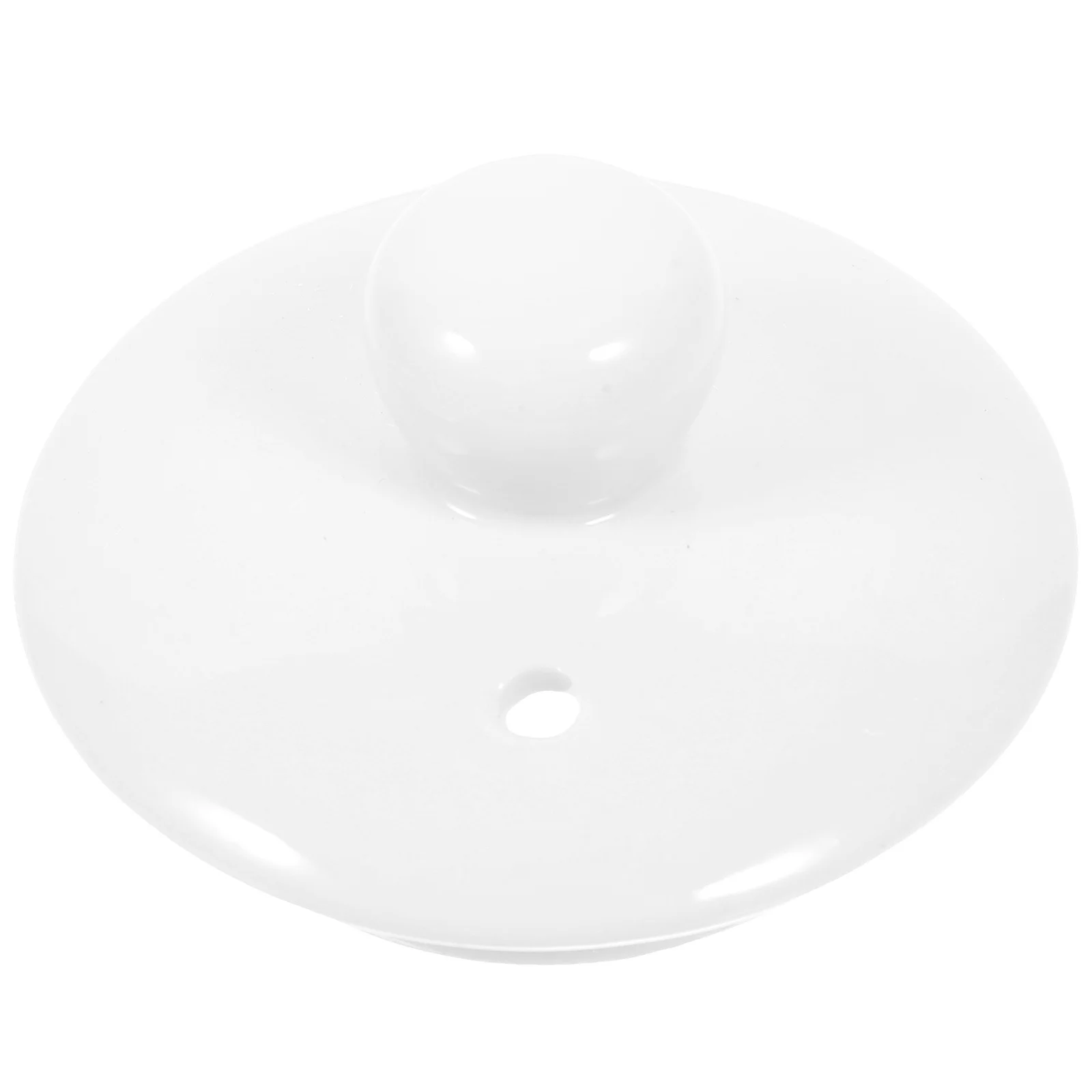 

White Ceramic Tea Cup Lid Polished Universal Teapot Accessory Heat Insulation Elegant Design Ceramic Teapot Lid