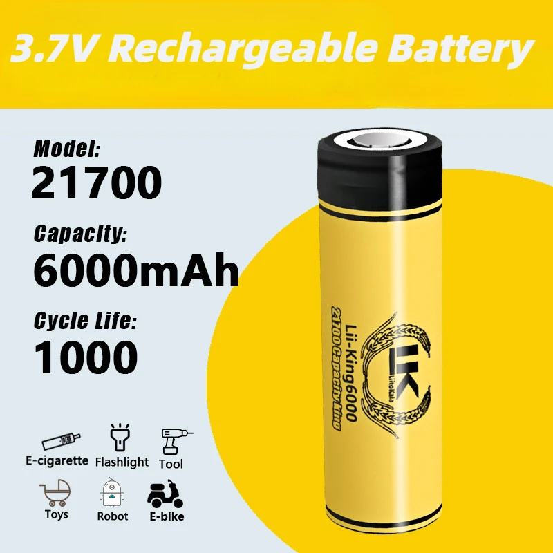 Popular King6000 3 7v 21700 6000mah High Capacity 21700 Lithium Battery Suitable For Instruments And Meters