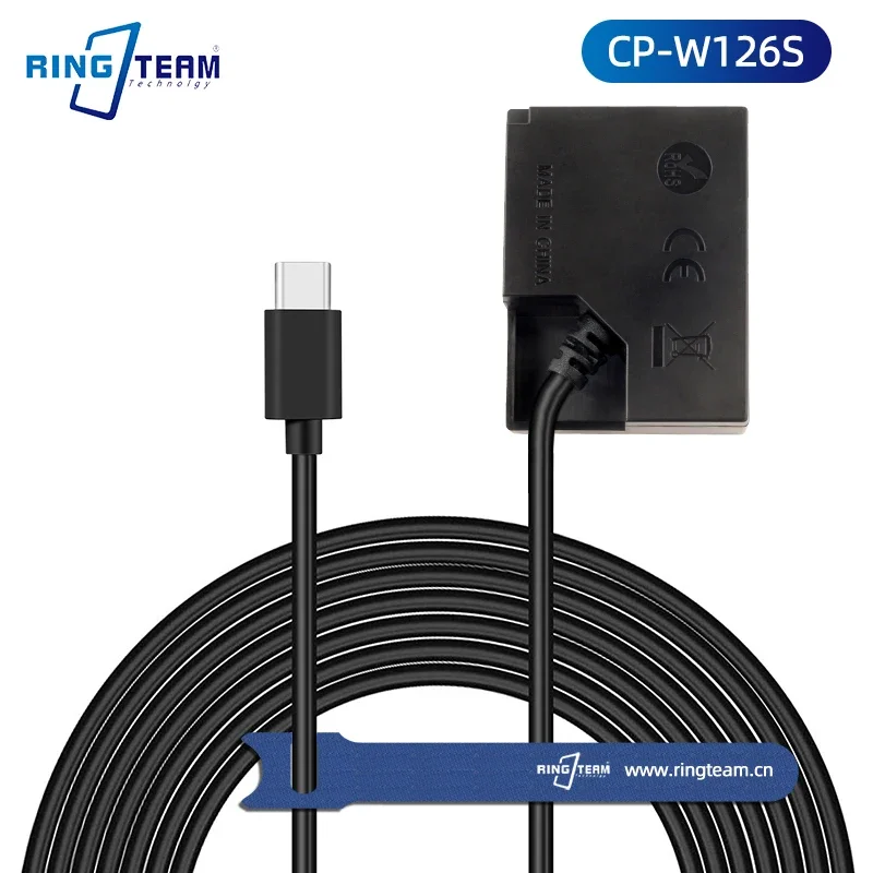 Fujifilm Camera PD Power Adapter to NP-W126 TYPE-C Cable for X-T30 II E1 E2 Pro1 T1 T2 T3 T10 T20 T30 HS33