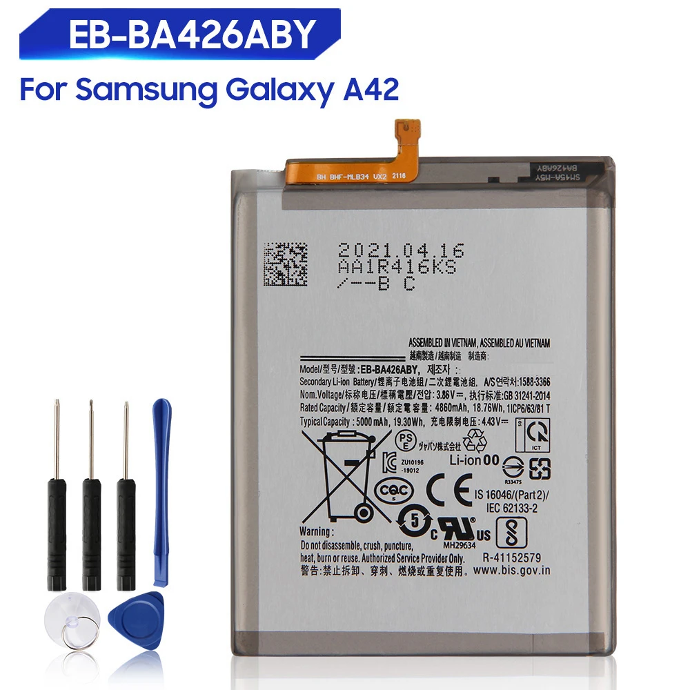 Replacement Battery For Samsung Galaxy A42 EB-BA426ABY Rechargeable Phone Battery 5000mAh