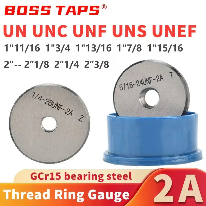 

Boss Taps 1SET 2A 1''11/16 1''3/4 1''13/16 1''7/8 1''15/16 2''-2''1/8 UN/UNC/UNF/UNS/UNEF America Fine Tooth Thread Ring Gage