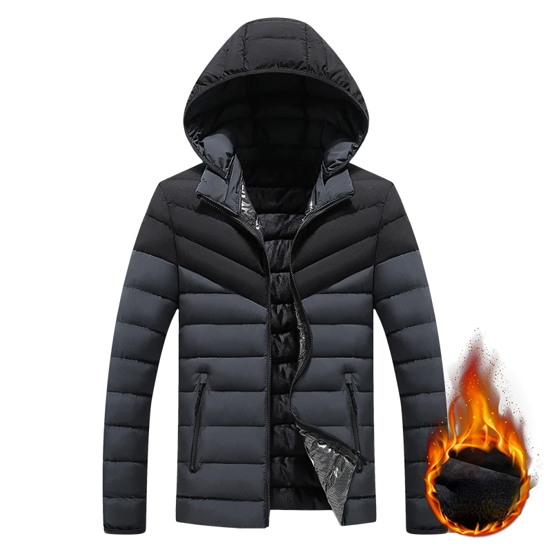 2024 New Winter Men's Jacket Casual All-match Plush Lining Comfortable Warm Parka Outdoor Travel Camping Down Cotton Padded Coat