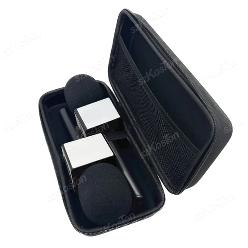 ไมโครโฟนไร้สายแบบหนีบเสื้อชุดเสามือถือสําหรับ DJI Rode Wireless GO Mic พร้อมกระเป๋าเก็บแบบพกพาสําหรับรายงานการสัมภาษณ์ Vlog