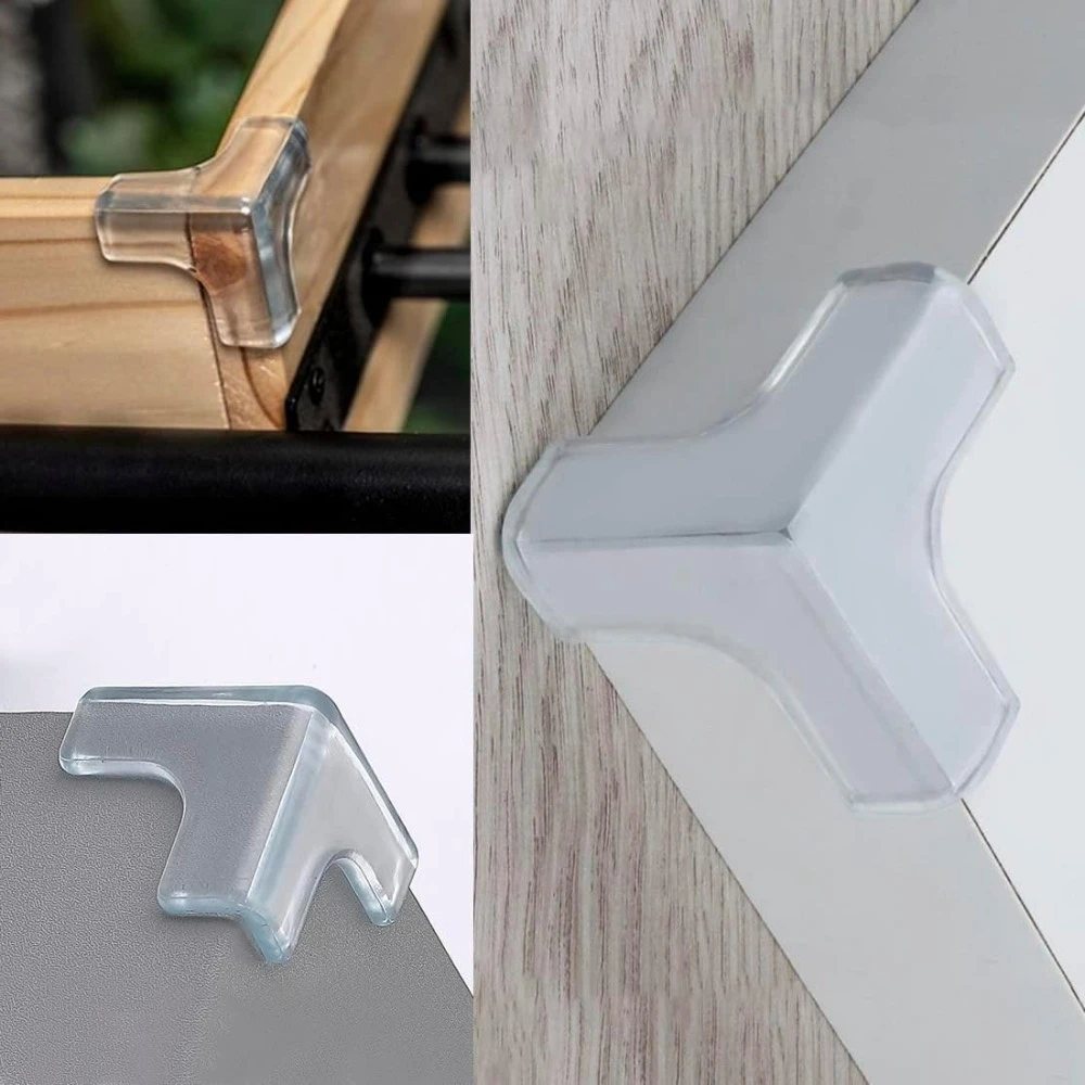 Protectores de esquina de la mesa de la cabeza del bebé de la película protectora anticolisión de silicona transparente en forma de T de esquina anticolisión