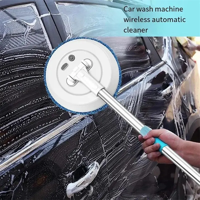 Wireless Electric Spin Mop Cleaning Machine Automatic 2 in 1 Wet & Dry Home Cleaner Car Glass Ceiling Door Windows Floor Cleaner