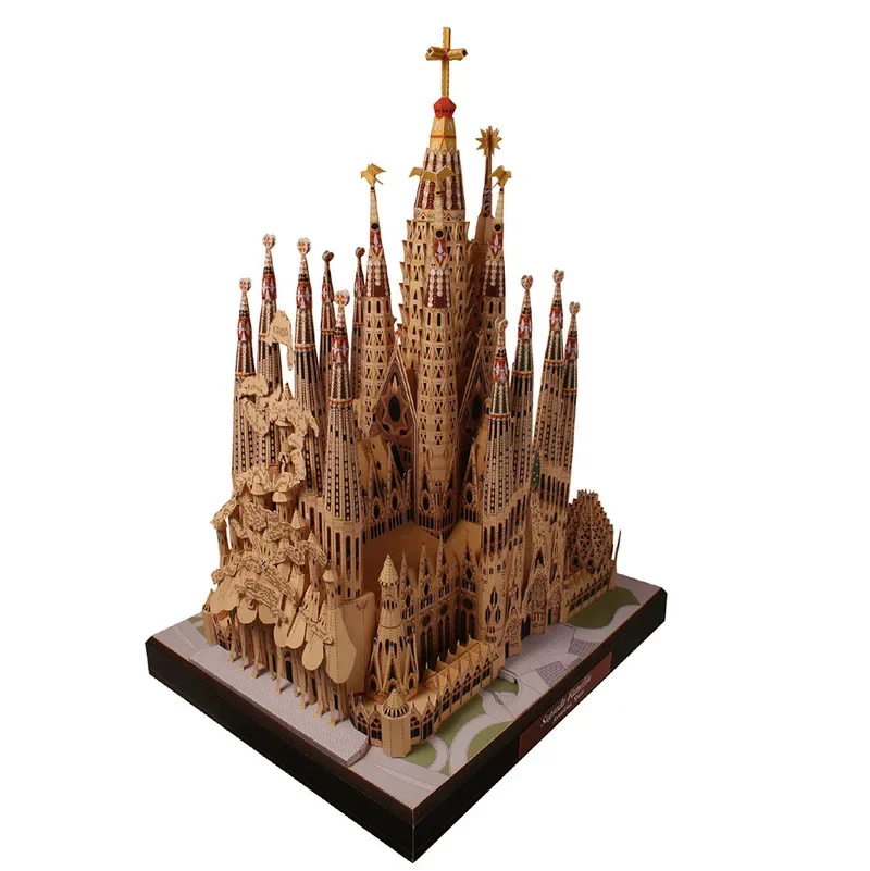 Spanish Holy Family Cathedral 3D Paper Model Building Excellent IQ DIY Handmade Stereo Origami