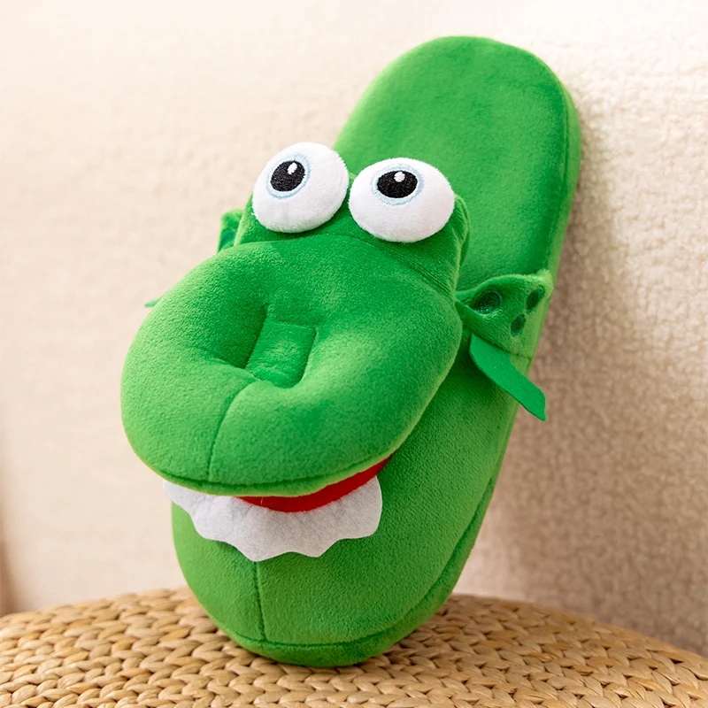 Family fun green Open mouth crocodile home father and son 2024 new fashion comfortable non-slip slippers