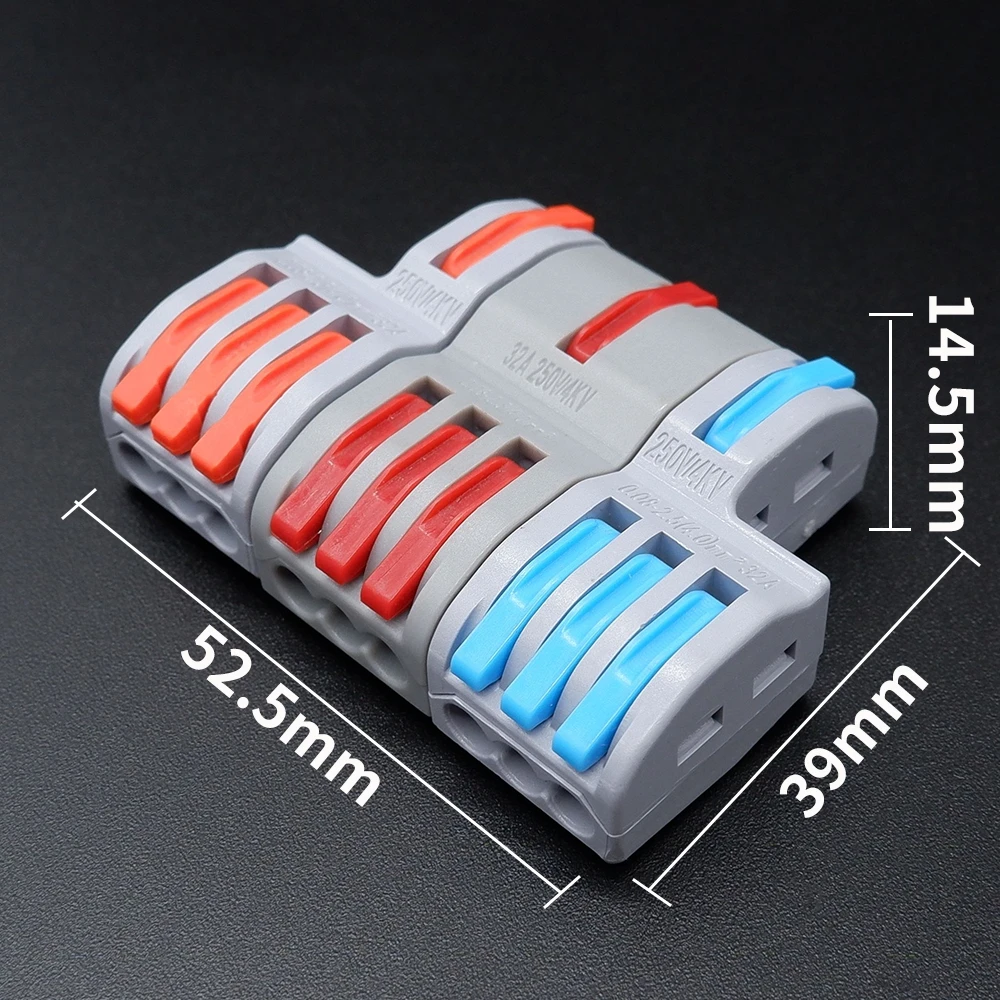 5 Pcs Quick Wiring Connector 1/2/3 In Multiple Out Universal Splitter Wiring Cable Push-in Can Combined Butt Home Terminal Block