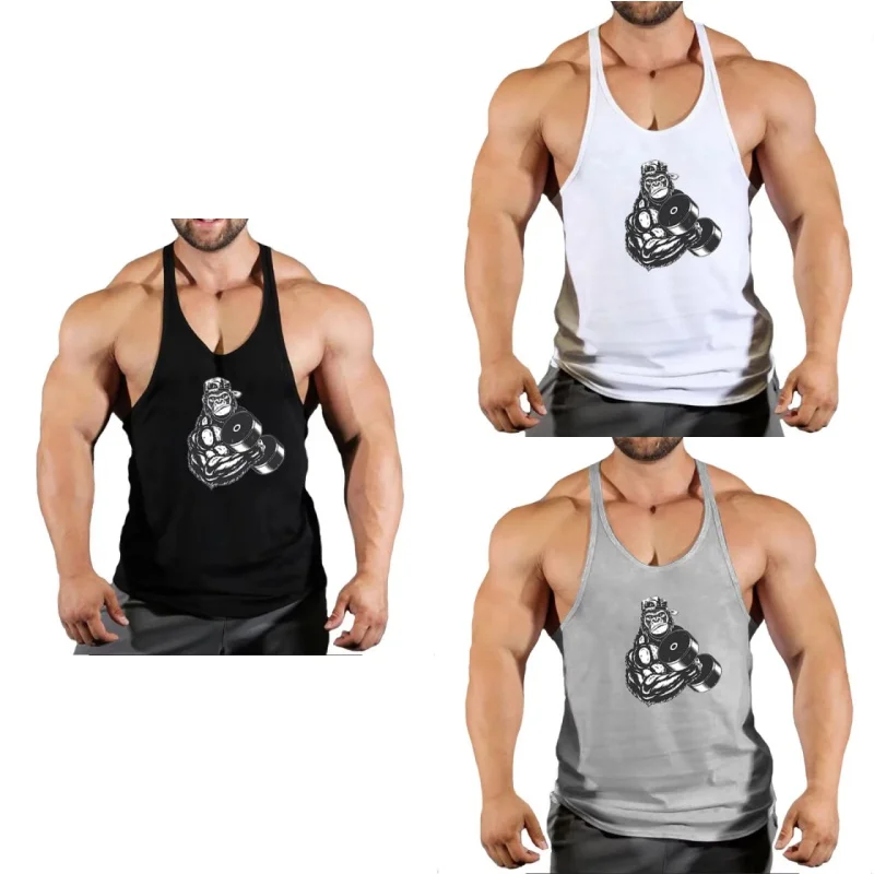 

Bodybuilding Men's Muscle Gym Vest Bodybuilding Sleeveless Shirt Men's Fitness Vest Men's Training Loose Top Strap Vest