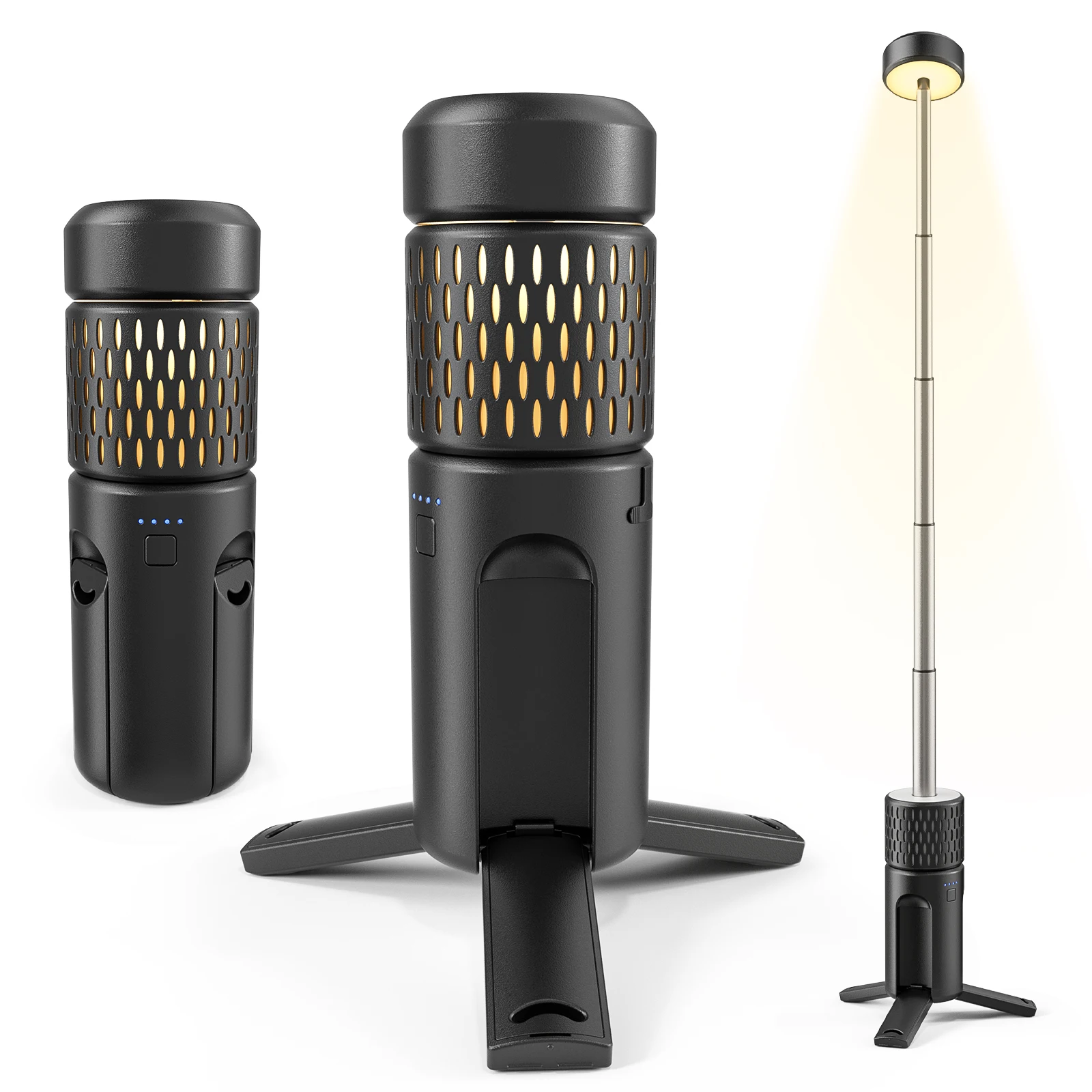 Teleskopische Campinglampen, tragbare Campinglaternen mit Aufbewahrungstasche, Notlicht für Outdoor-Abenteuer, Baustrahler Led Akku