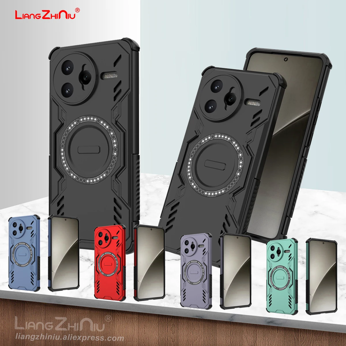 

For Xiaomi Poco F7 Ultra F7 Pro F7 X7 Pro X7 F6 X6 X5 C75 C65 M6 Pro 4G 5G Magnetic TPU+PC Breathable Cooling Gaming Phone Cover