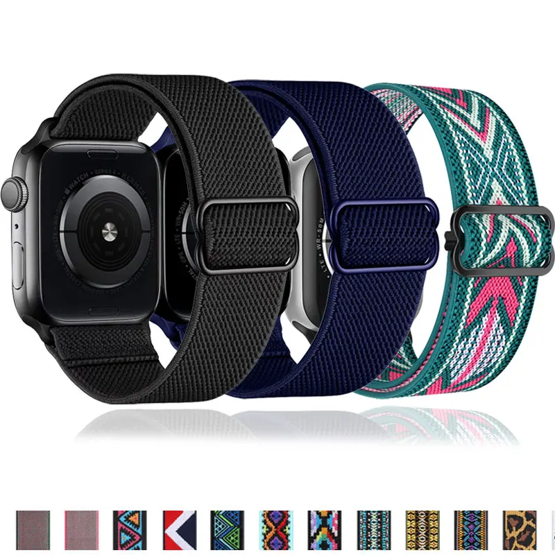 Scrunchie Band for Apple Watch Strap 49mm 45mm 44mm 40 41 46 42mm Stretchy Nylon Bracelet iWatch series 10 9 Ultra 4 5 SE 6 7 8