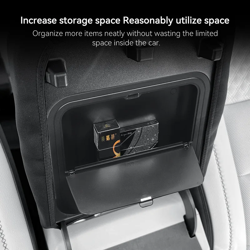 Center Console Hidden Box Tray For Chevy Traverse 2024-2025 Armrest Hidden Storage Box Organizer ABS Interior Car Accessories
