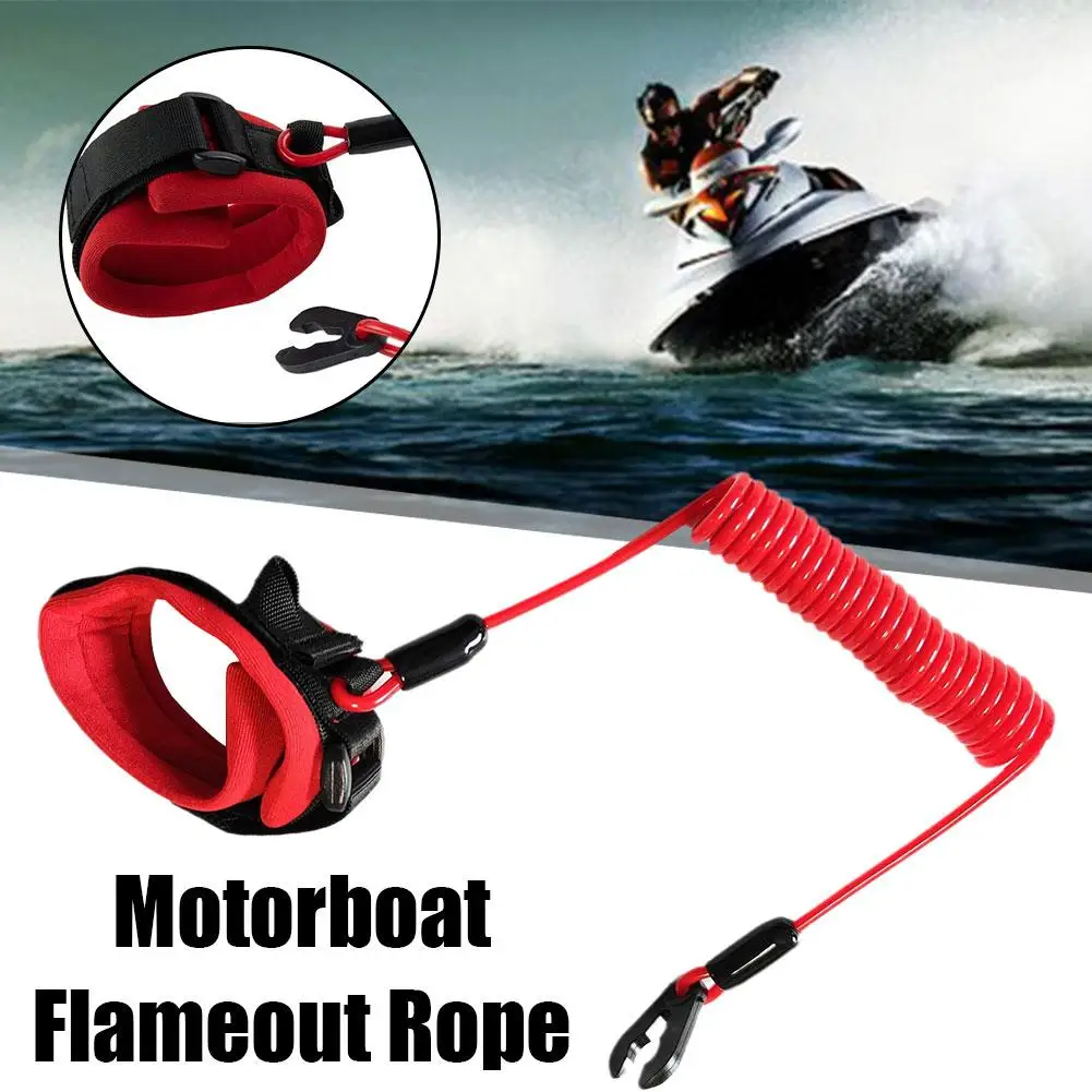 Boat Outboard Engine Motor Lanyard Start Stop Safety Stop Rope Motor Flameout Urgency Engine Switch Lanyard Urgenc Boat Fle I9Q1