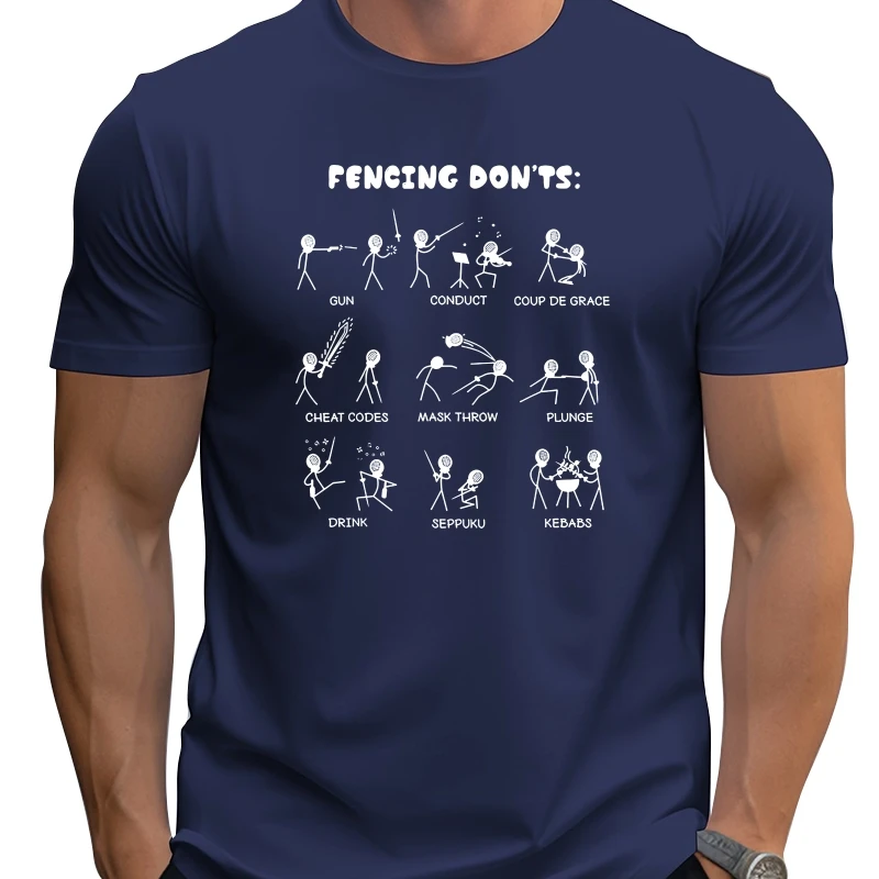 

Fencing Funny T Shirt Don't Cartoon Graphic Cotton Streetwear Short Sleeve Birthday Gifts Summer Style T-shirt Mens Clothing
