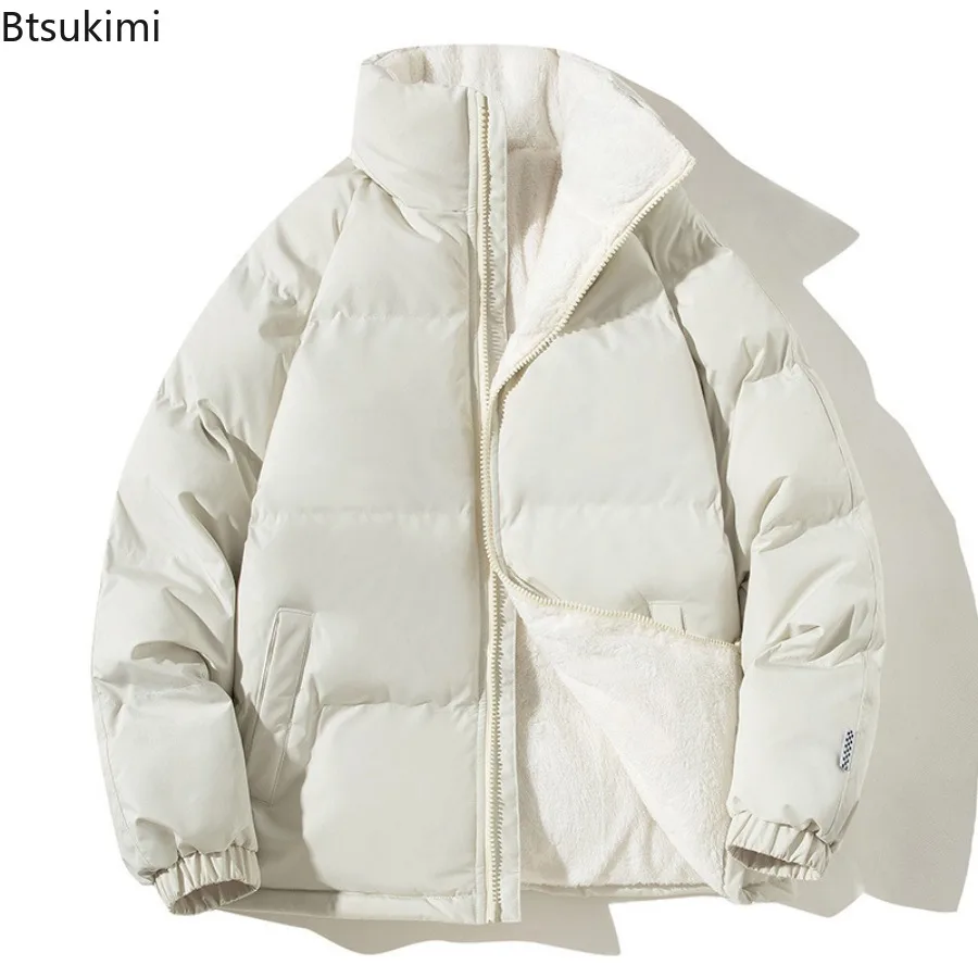 2025 Winter New Men's Parkas Fashion Trend Short Solid Color Down Jacket Coat Casual Fashion Versatile Thick Stand Collar Jacket