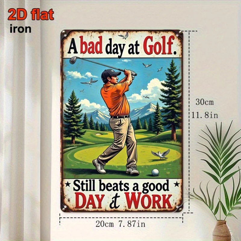 2D Flat,1pc Vintage Golf Metal Sign-Funny Golf Decor with Inscription