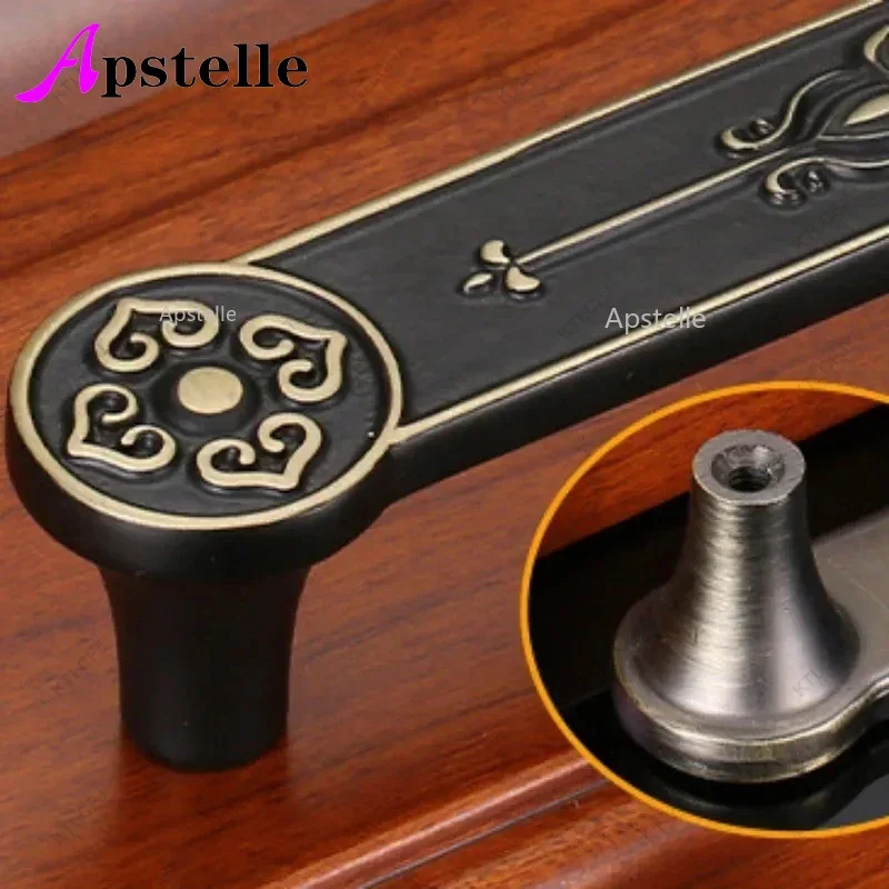 APSTELLE Vintage Pattern Drawer Cabinet Antique Bronze Chinese Windbreaker Cabinet Door Handle New Chinese Style Antique Handle