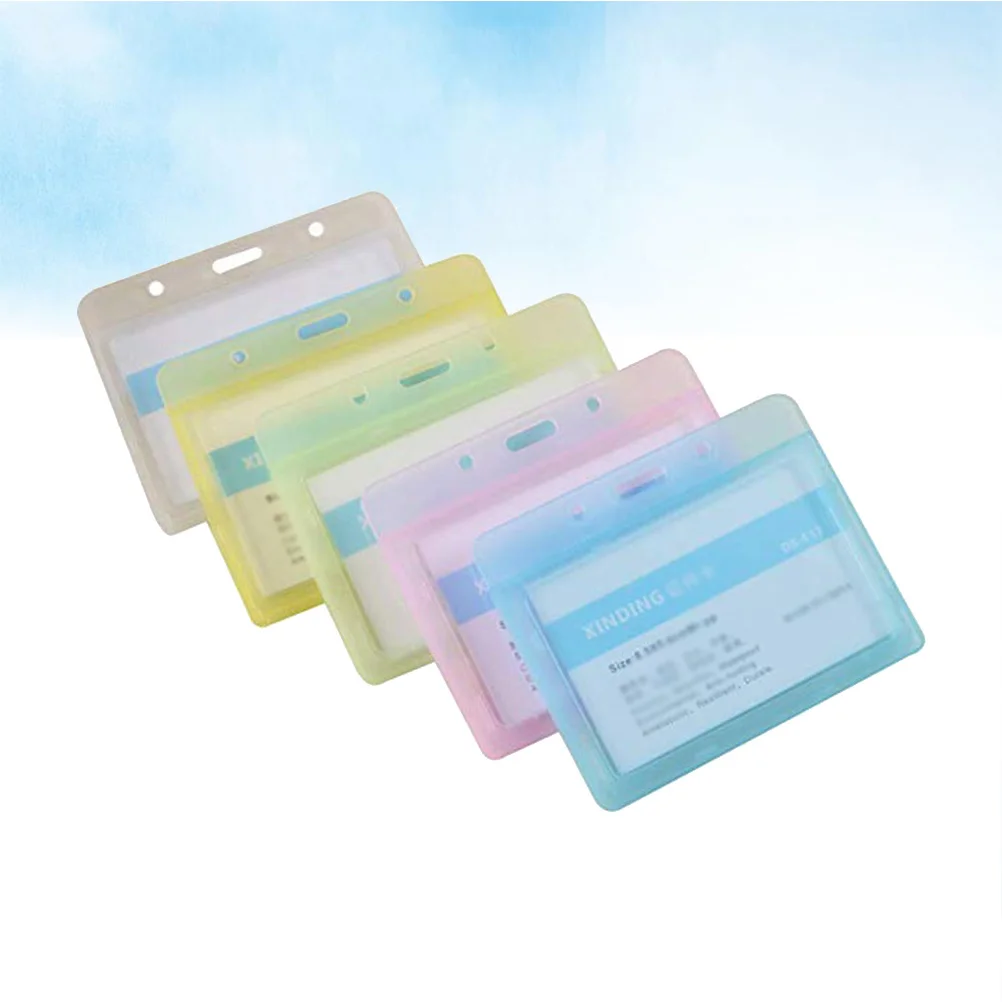 

10Pcs Waterproof Id Card Holders Scratch Resistant Bulk for Office School Badge Cover Name Tags Id Holder