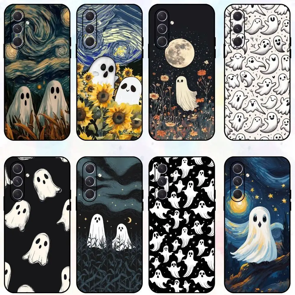 

S-Spooky and halloween Phone Case For Samsung Galaxy A73,A72,A71,A70,A53,A52,A51,Others Soft Black Shell