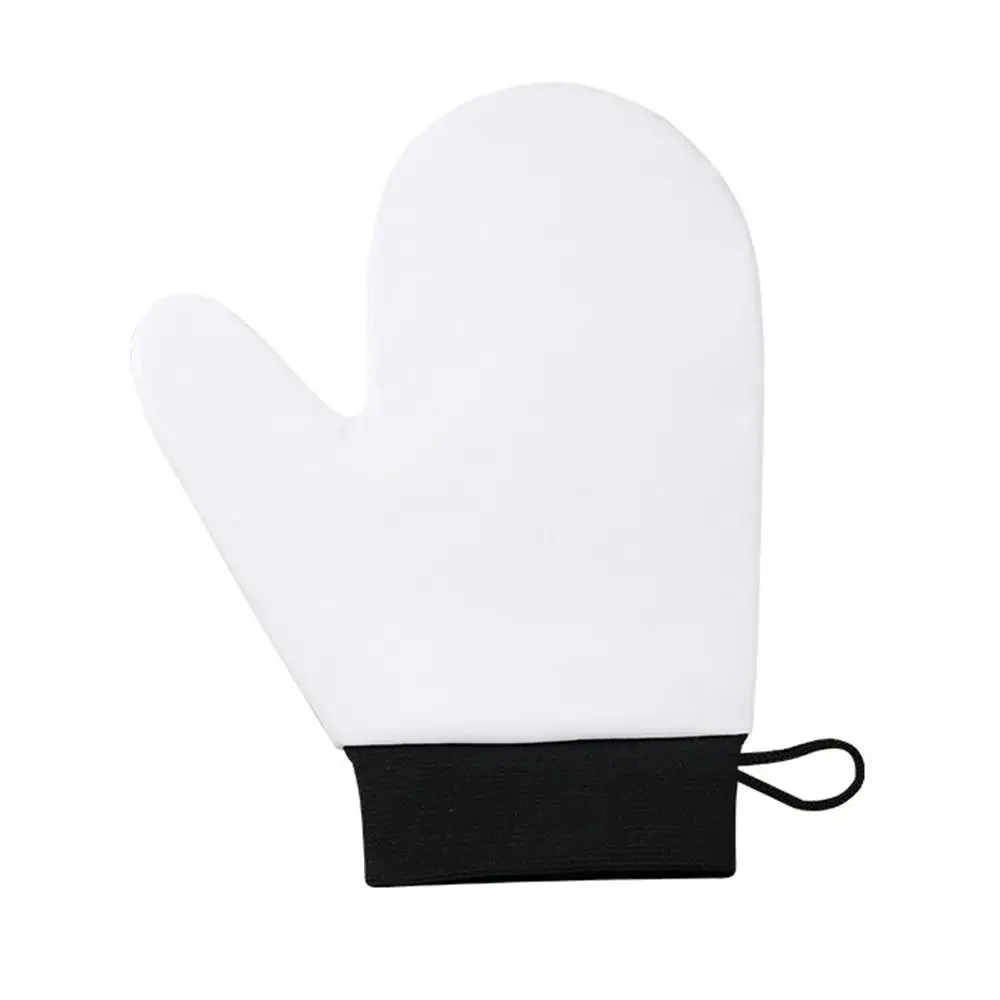 Guanto autobloccante in pelle Guanto per lozione per il corpo riutilizzabile lavabile Guanto autoabbronzante finto marrone chiaro bifacciale per il corpo