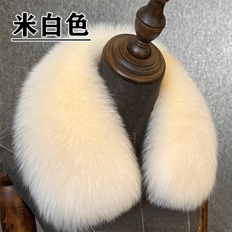

Fox Fur Collar Natural Fur Hood Trims Decor Real Fur Collar Fashion Women's Square Collar Coat Down Jacket Large Fur Collar