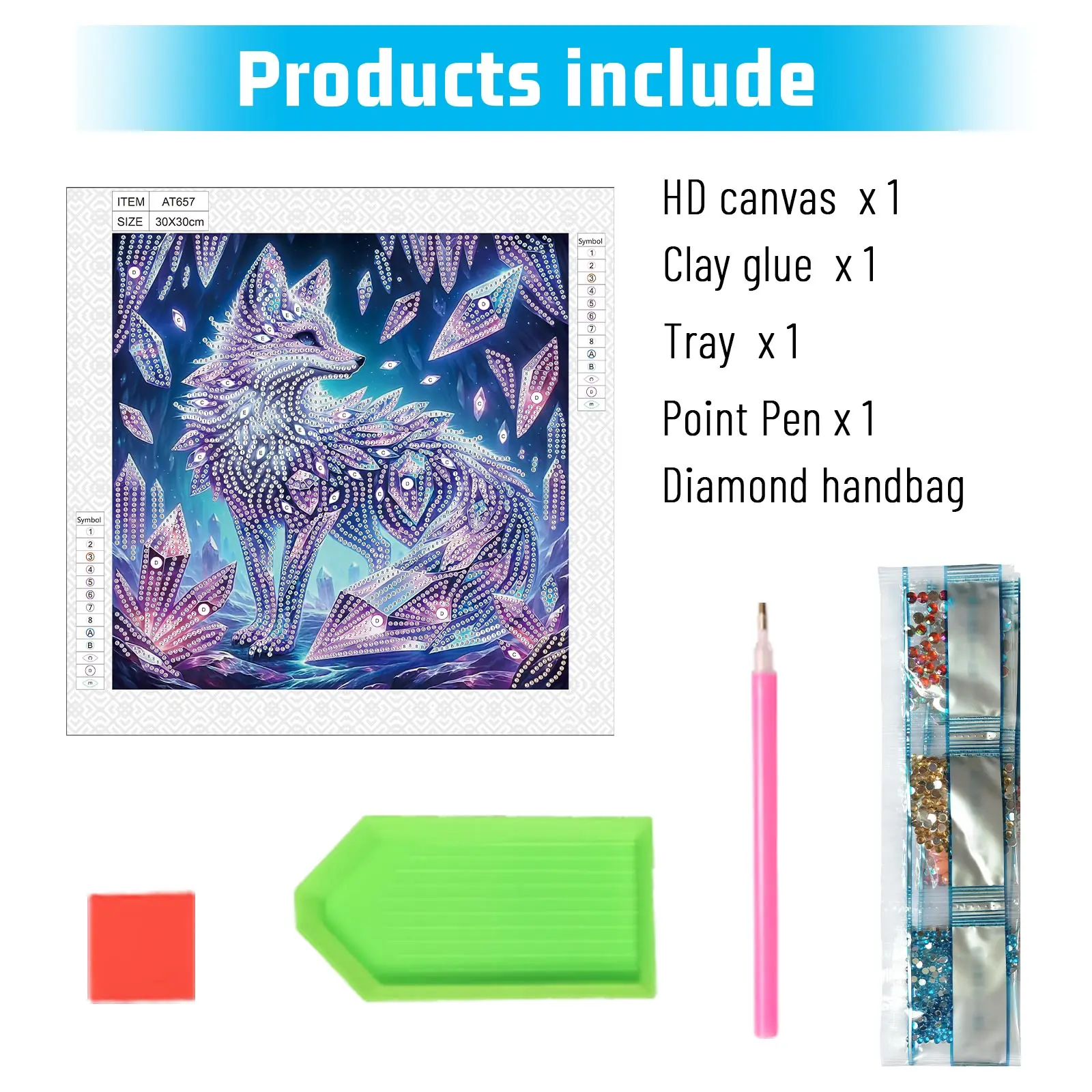 DIY Colorful Fox 5D Special Shape Diamond Art Kits for Beginners,Diamond Art Painting Kits for Home Wall Decoration Gift