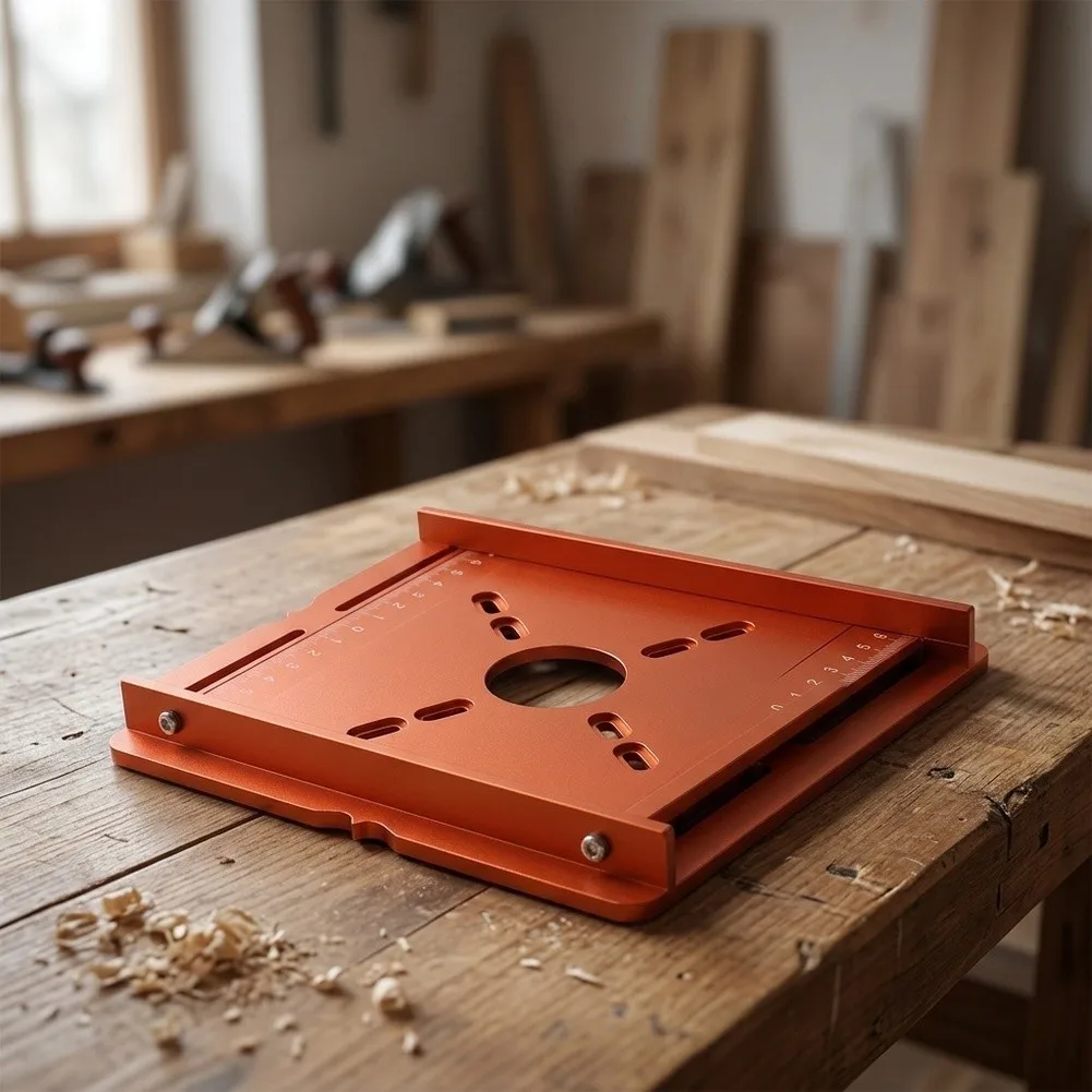Woodworking Router Guide Fence Built from Aluminum Alloy with Non-Slip Side Rails and Engraved Measurement Scales