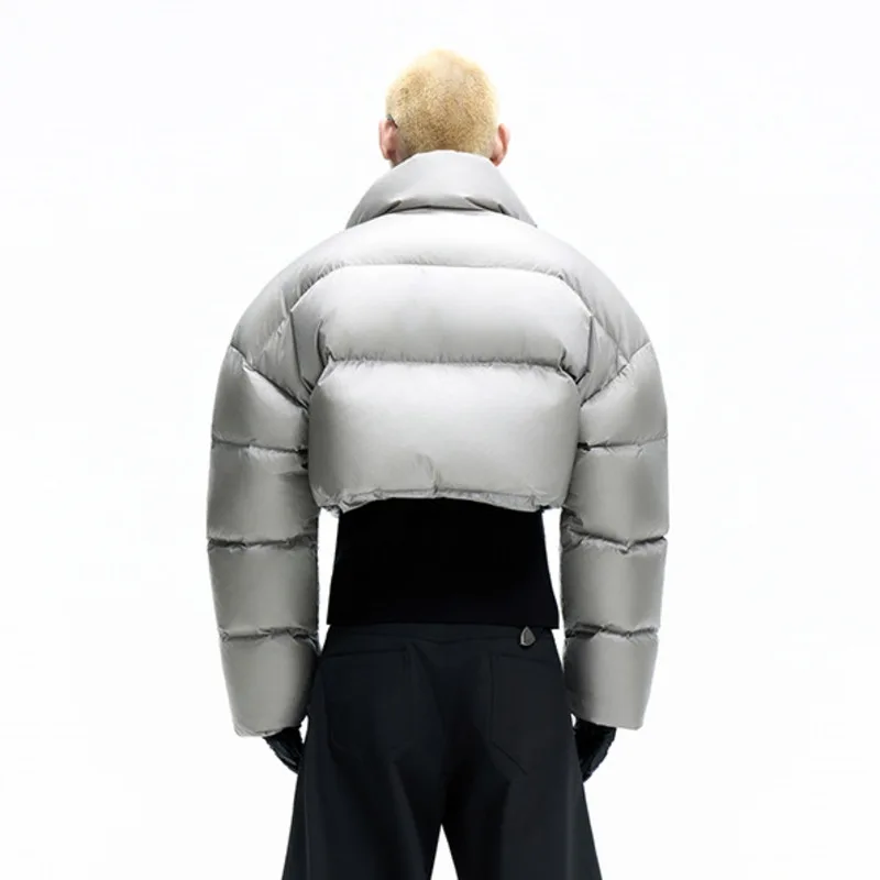 HKSH خريف شتاء جديد الرجال المد 90 الأبيض بطة أسفل انفصال اتجاهين سترة رشاقته الدافئة قصيرة الوقوف طوق معطف منتفخ HK17140